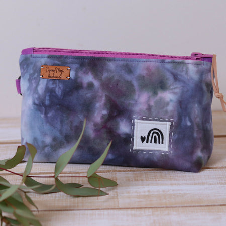 Ice Dyed Zipper Pouch, Pencil Case, Make-up Bag