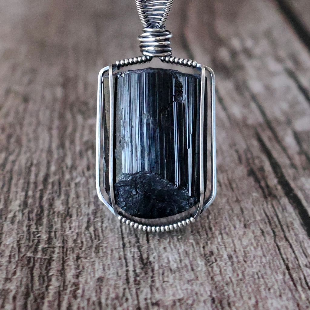 RESERVED ~ Handcrafted Black Tourmaline Pendant - Talisman of Protection and Purification