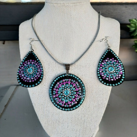 Original Dot Art design Pendant and Earing set called