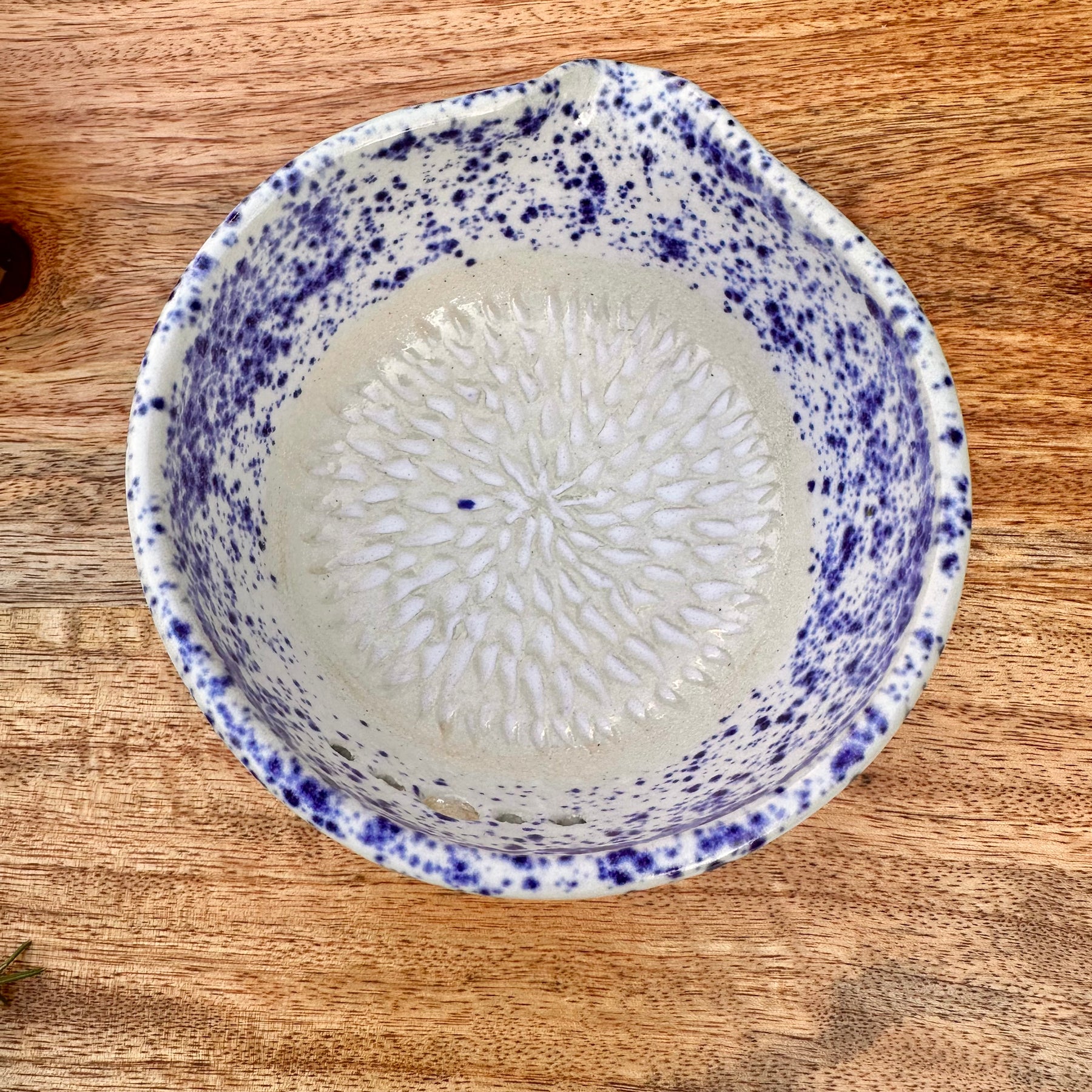 Ceramic Garlic Grater + Herb Stripper Bowl | Handmade Australian Pottery