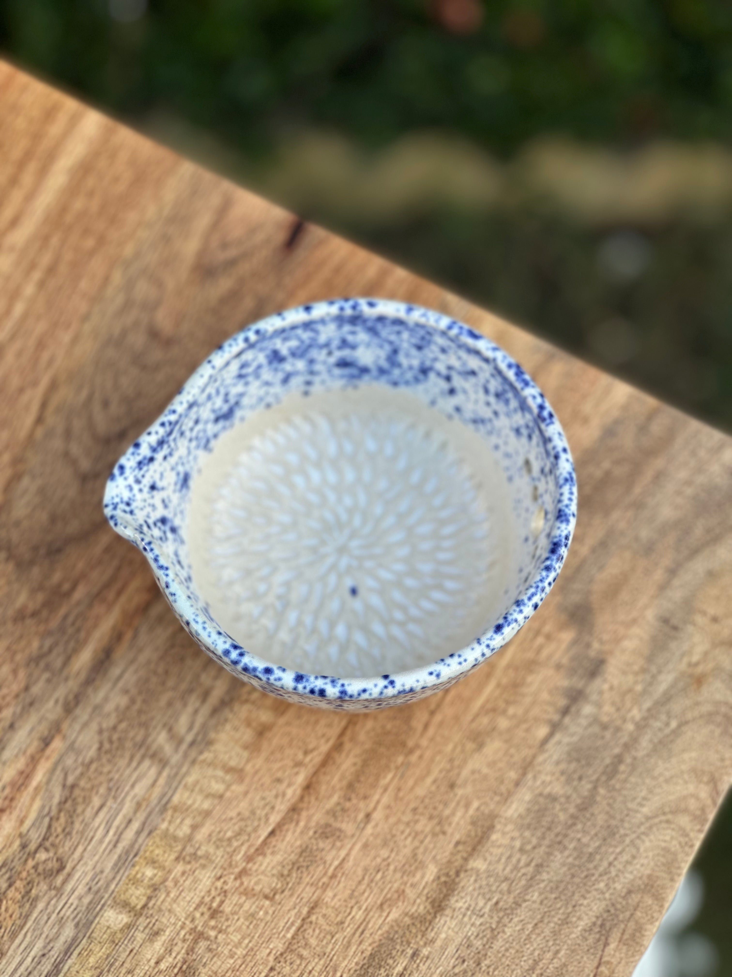 Ceramic Garlic Grater + Herb Stripper Bowl | Handmade Australian Pottery