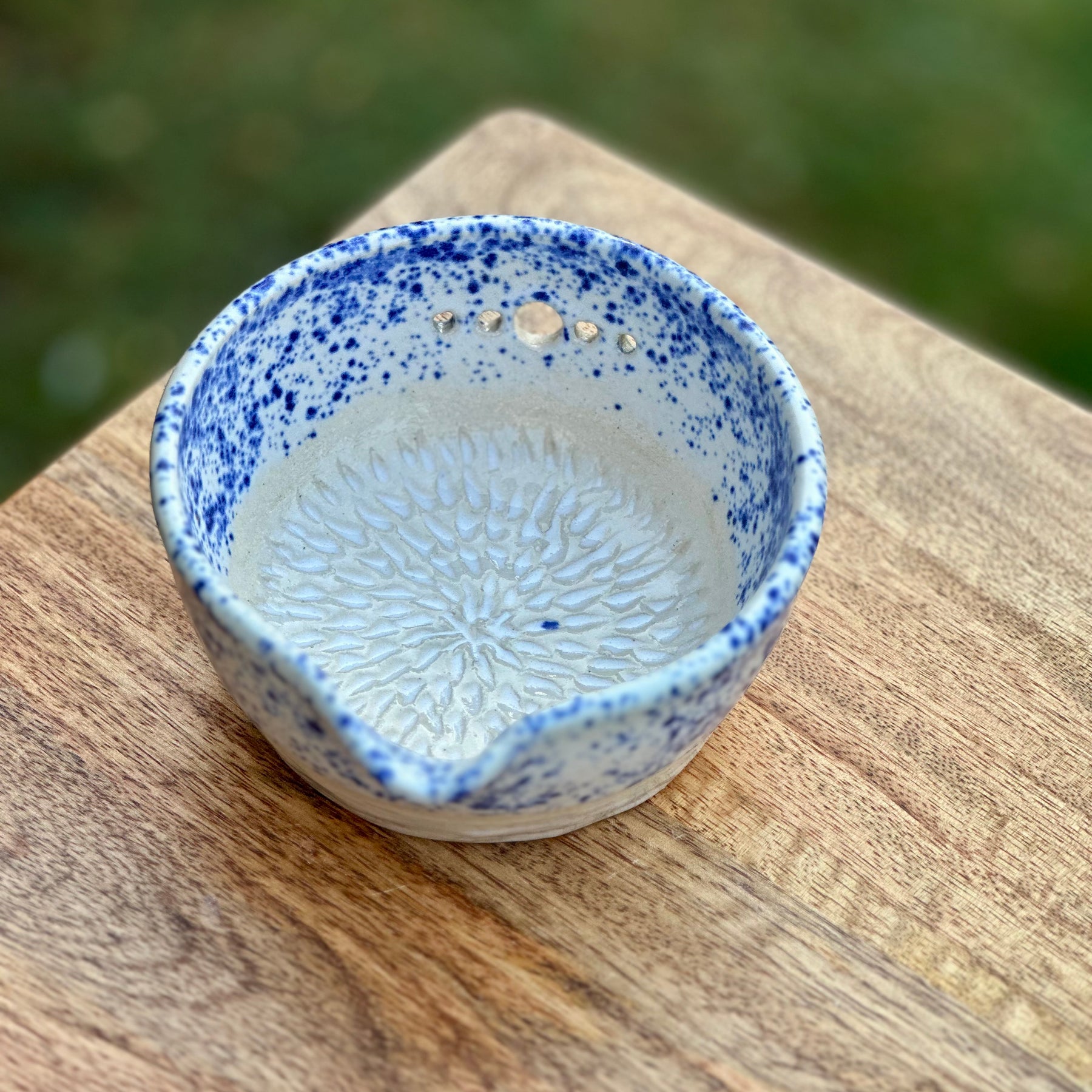 Ceramic Garlic Grater + Herb Stripper Bowl | Handmade Australian Pottery