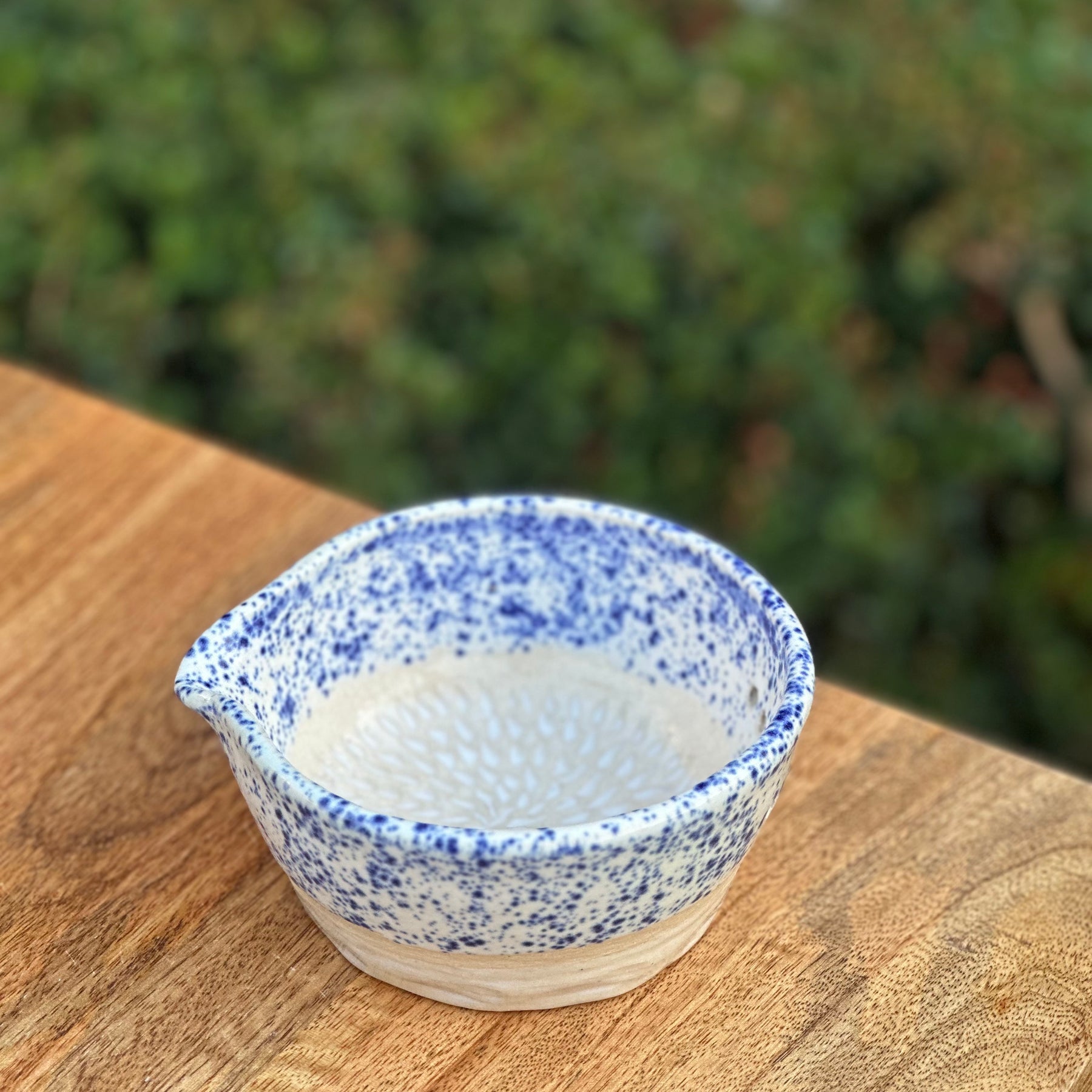 Ceramic Garlic Grater + Herb Stripper Bowl | Handmade Australian Pottery