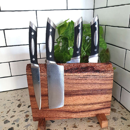 Double Sided Magnetic Nine Knife Block,Made in Western Australia , Kitchen Utensil Holder, Knife Block,