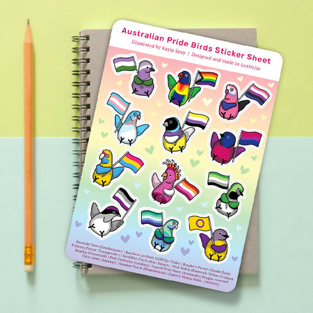 Australian Pride Birds Sticker Sheet