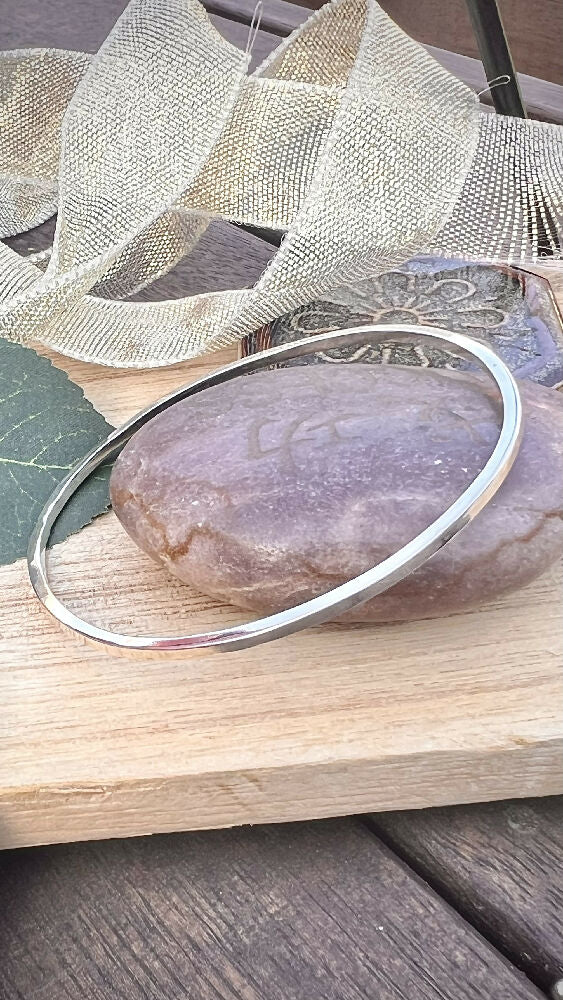 696 silver square wire bangle $85.00