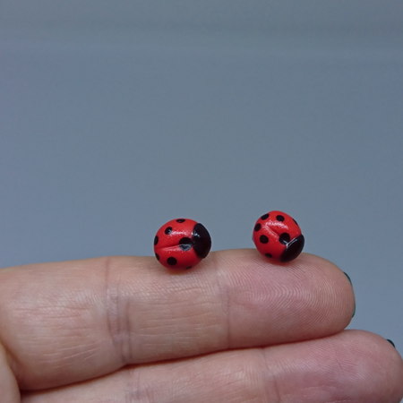 Ladybug stud earrings