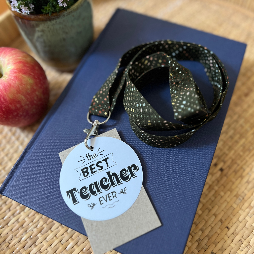 Fabric Lanyard - with quick-release safety clasp - Olive Green Metallic