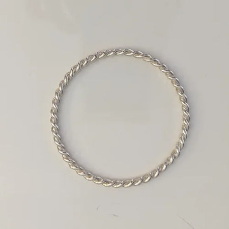 handmade round twisted wire bangle