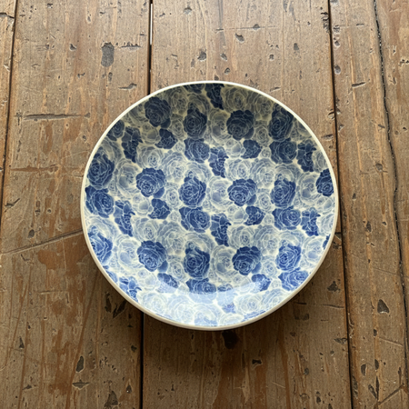 Handcrafted Misty Blue 28cm Pottery Serving Bowl