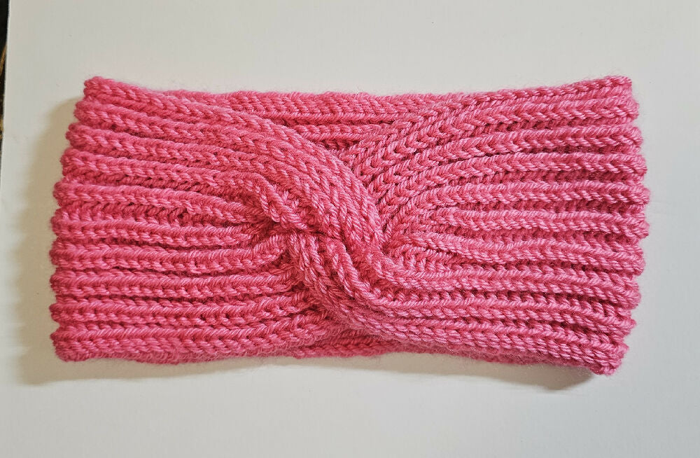 Handknit earwarmer, soft acrylic