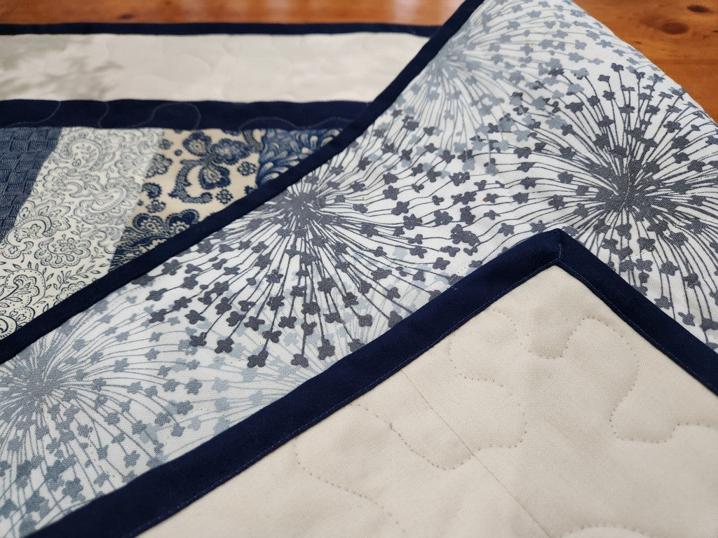 Blue Quilted Table Runner