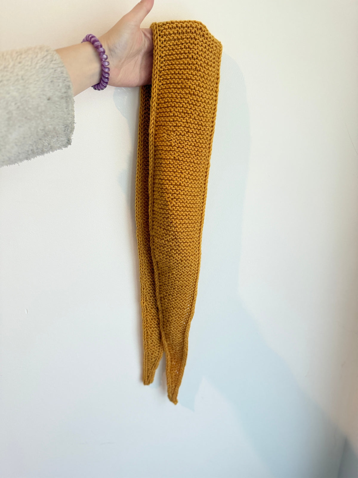 Knitted sophie scarf in mustard yellow