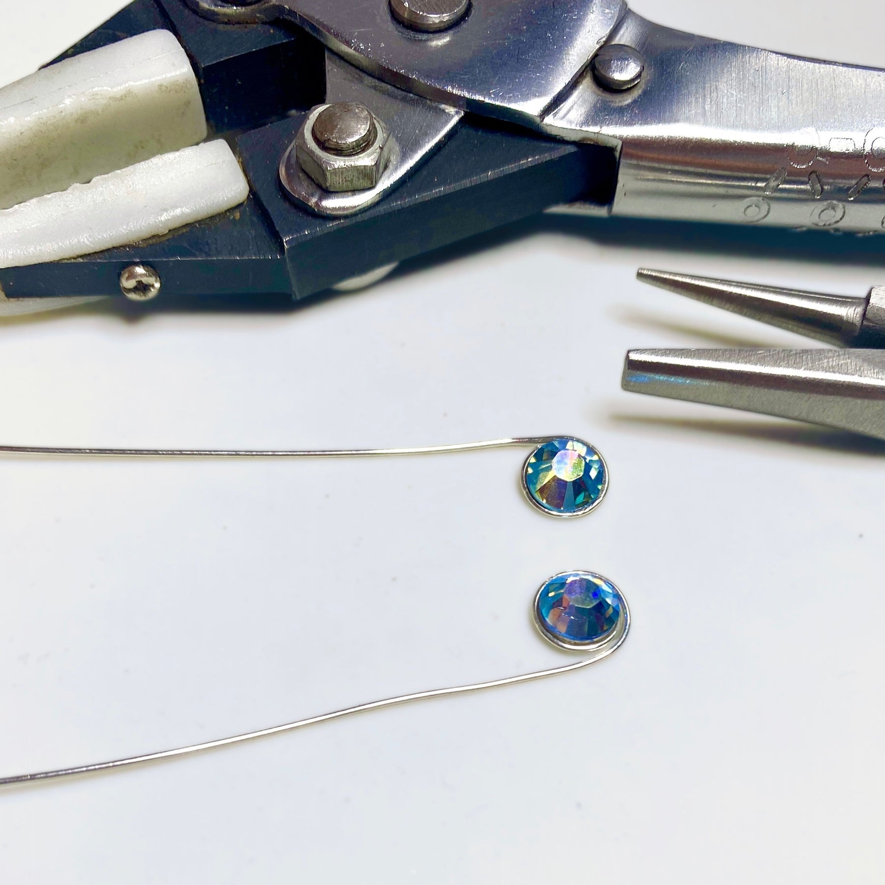 Light sapphire blue crystal dangle earrings | Sterling Silver | September birthstone gift