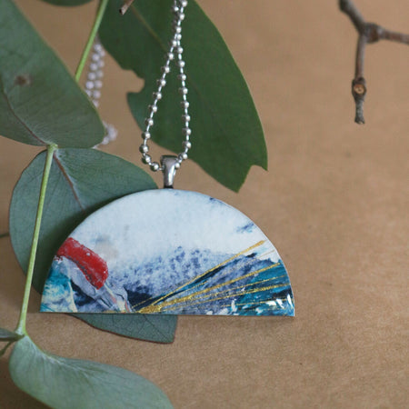 Sea and Sky Collection| Pendant necklace | Blue red gold