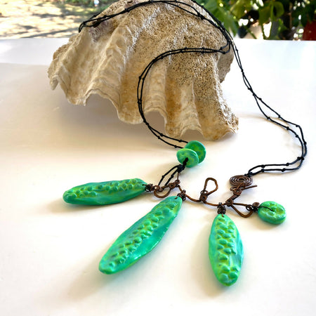 Organic Green Air Dry Necklace