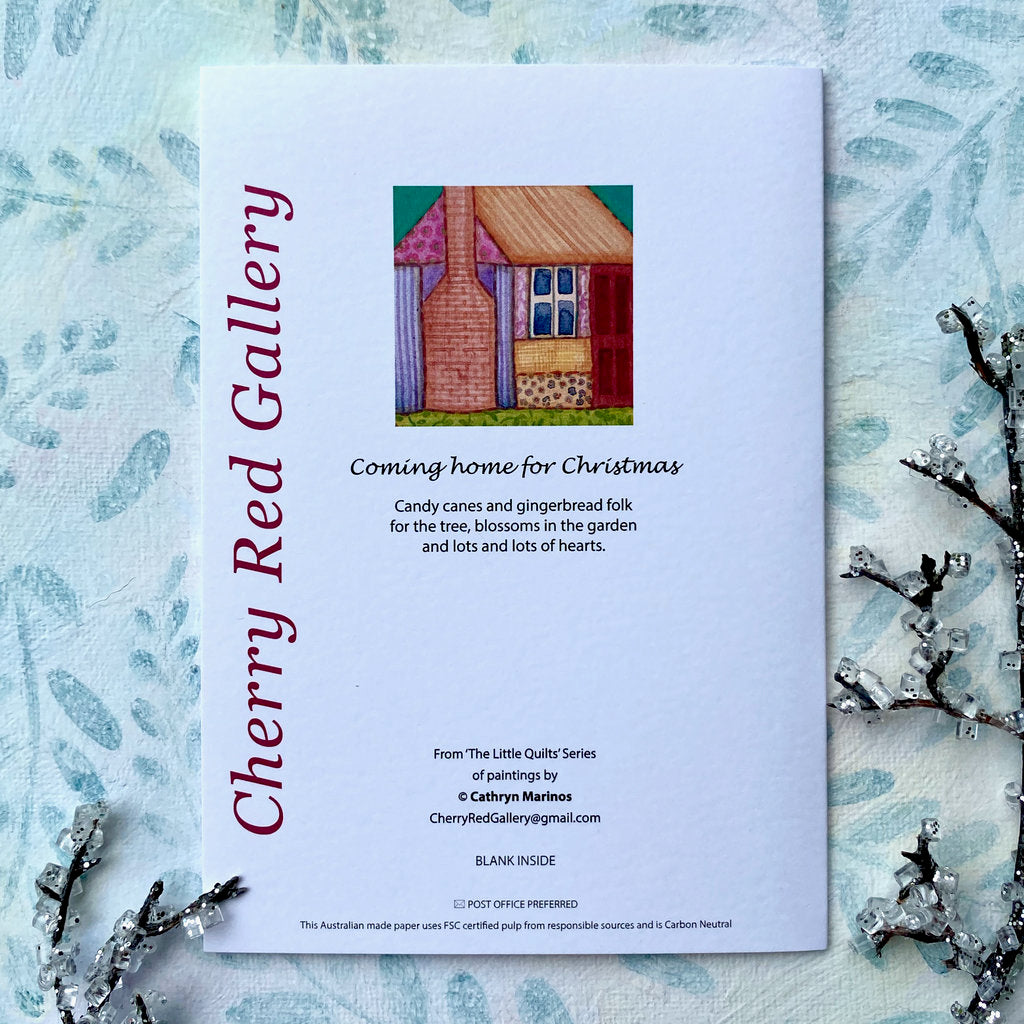 Cosy Patchwork House Christmas Greeting Card Pack (xp-chxq)