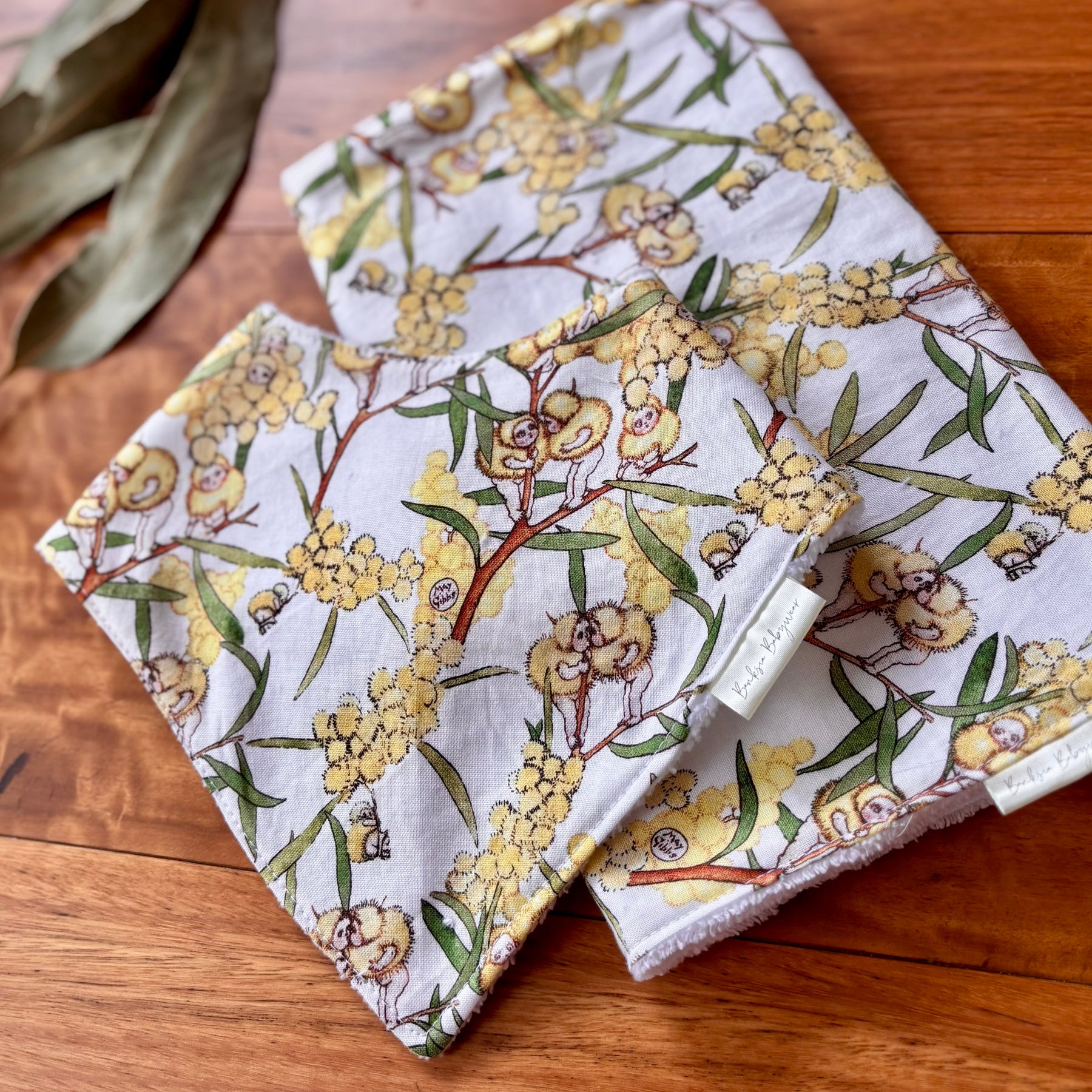 Baby Bib and Burp Cloth Set - Wattle Babies May Gibbs