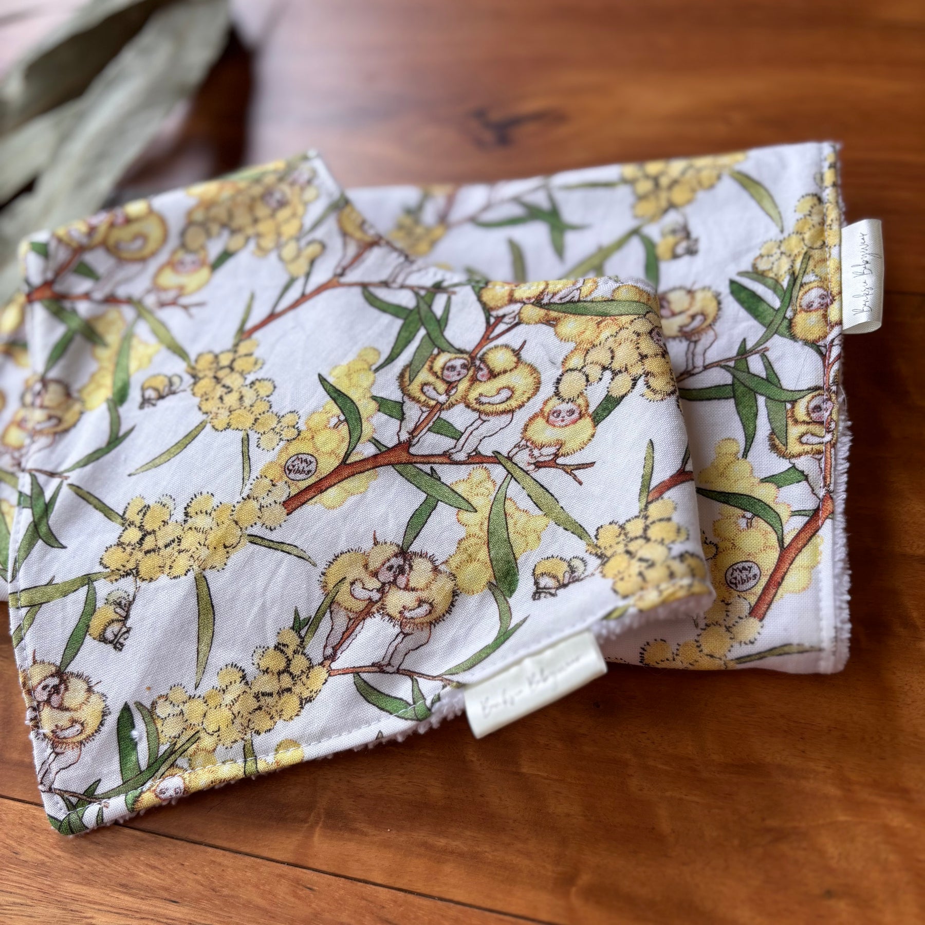 Baby Bib and Burp Cloth Set - Wattle Babies May Gibbs