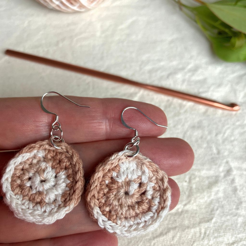 Soft Sands - Handmade Cotton Crochet Dangle Earrings