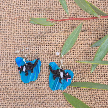 Tassie Devils in Tasmania Dangle Earrings