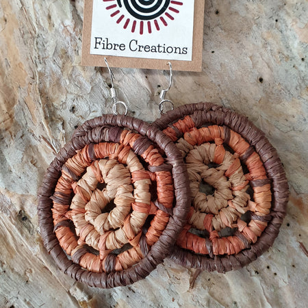 Handmade, raffia coil earrings