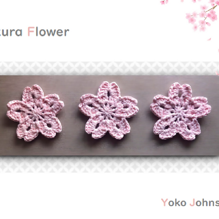 Sakura Flower Coaster PDF pattern for crocheters - Trivet, accessory, appliqué
