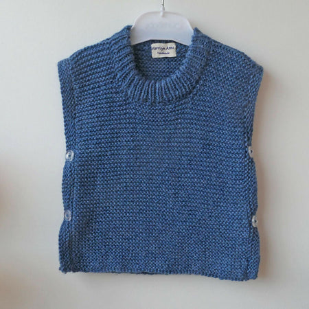 Tabard pullover/vest.  Wool and bamboo. Unisex.  Size 2