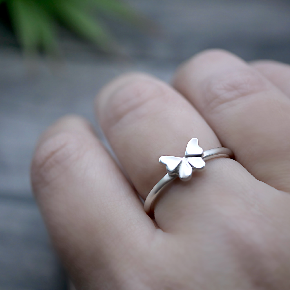 butterfly ring sterling silver hand sml