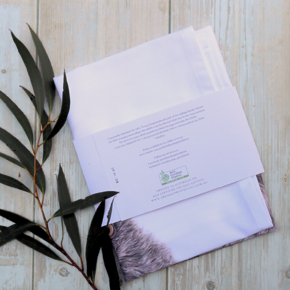 Australian-artist-illustration-tawny-frogmouth-tea-towel-back-label