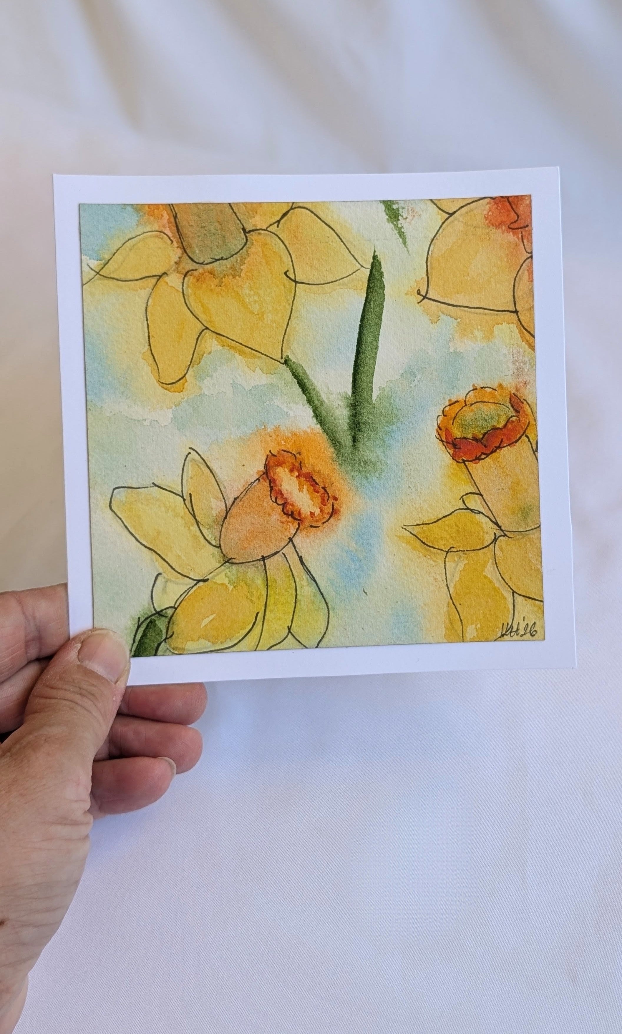 Daffodil Greeting Card – Original Watercolour Design