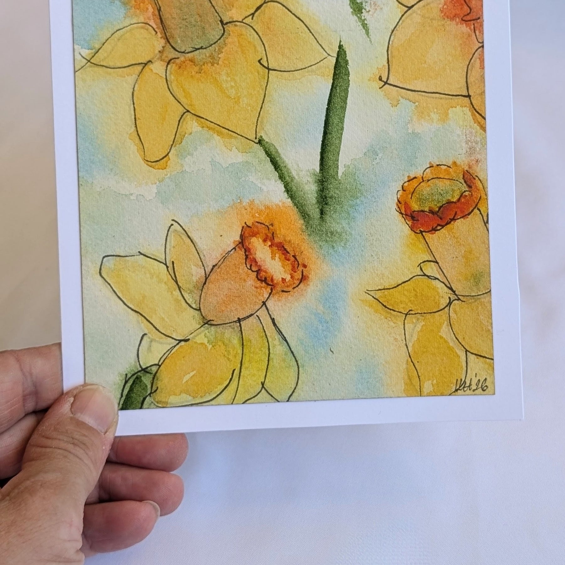 Daffodil Greeting Card – Original Watercolour Design