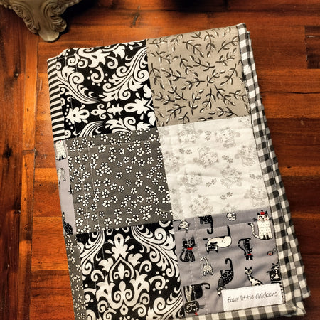 Whimsical Cat Cotton Patchwork Quilt