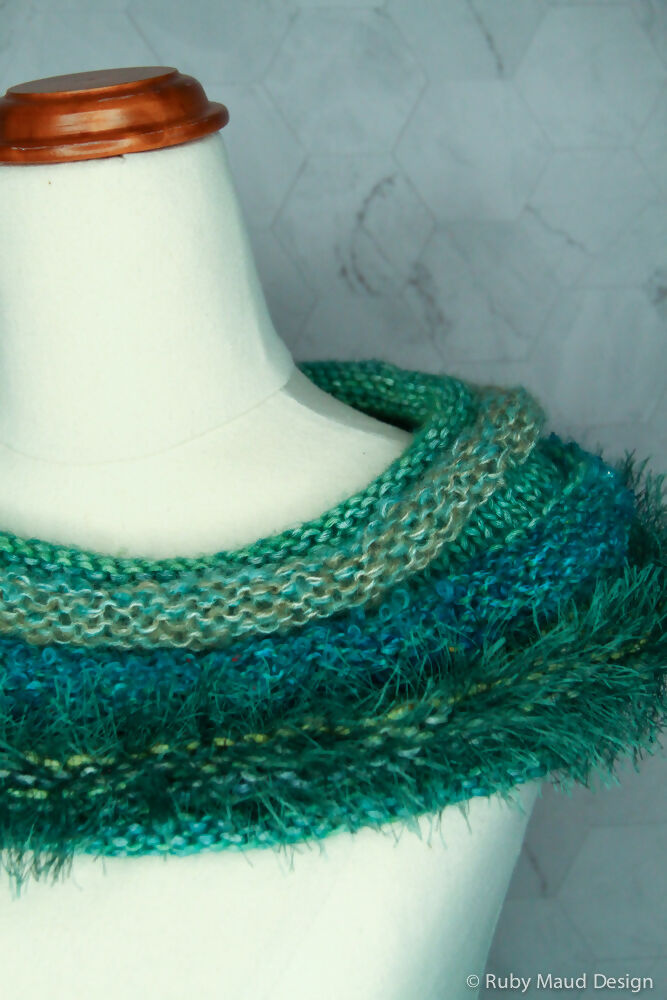 Winterfell Green Hand Knitted Cowl