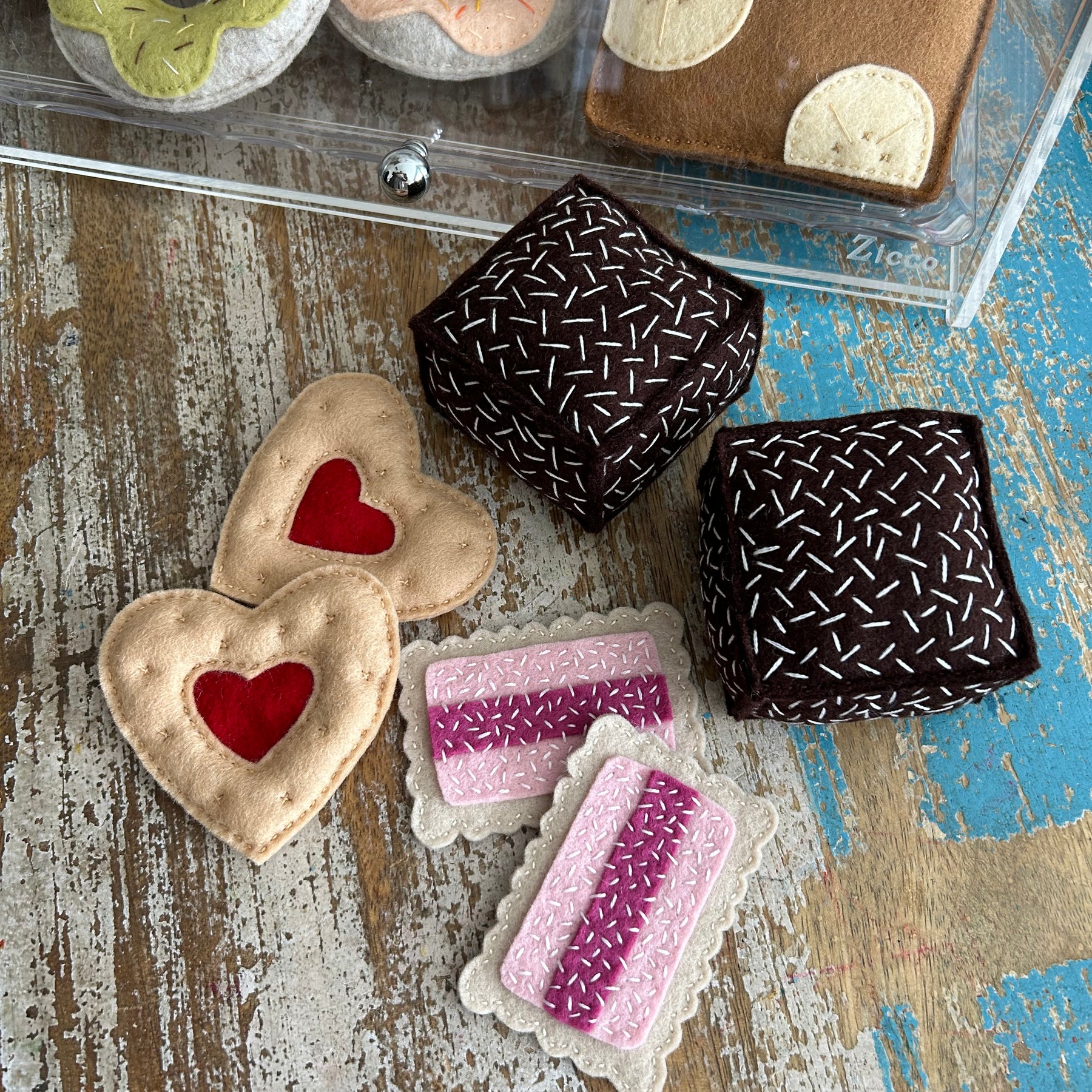 Love heart felt cookies, set of 2, Valentine’s Day