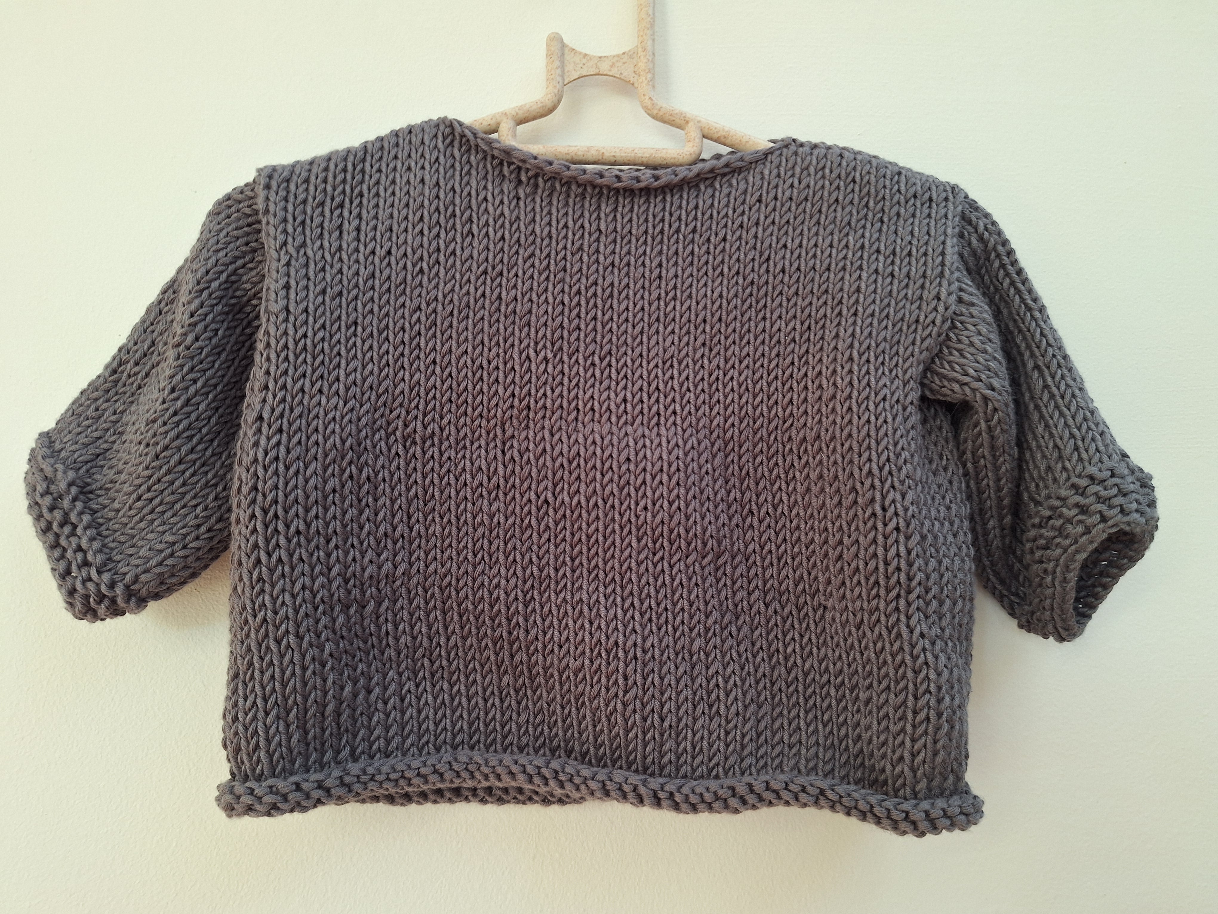 Bamboo-cotton Boxy Baby Sweater Sz 3-6mths