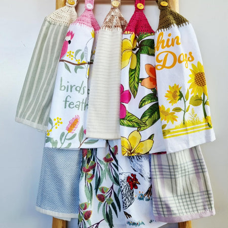 Kitchen Hand Towel | Hanging | Cotton | SINGLE LAYER - 9 Styles - 28-36