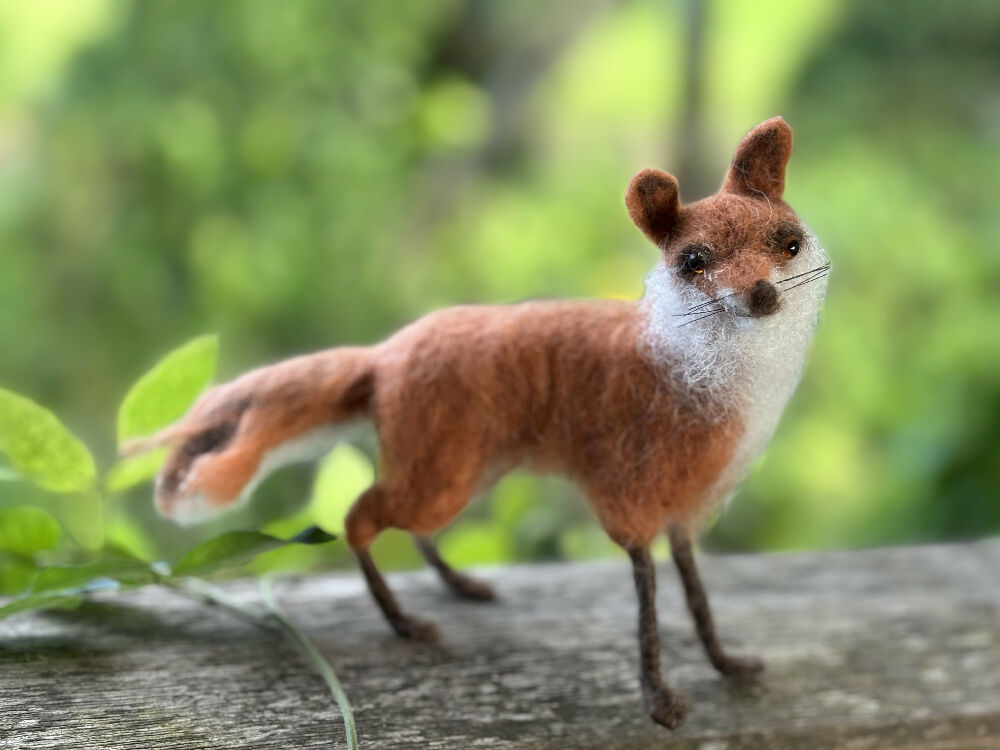 Art doll animal needle felt fox