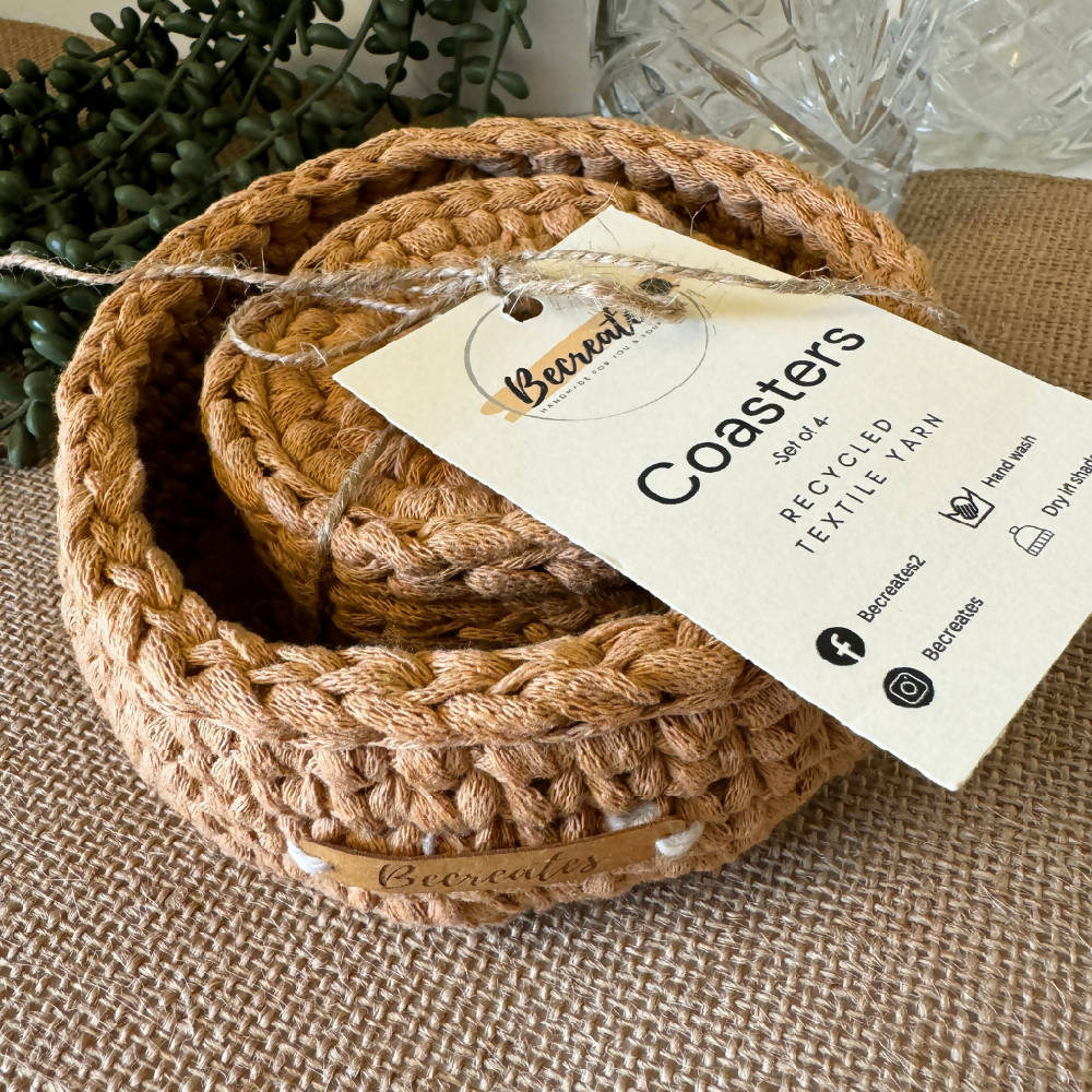 Coasters-crochet-handmade-caramel-with-basket