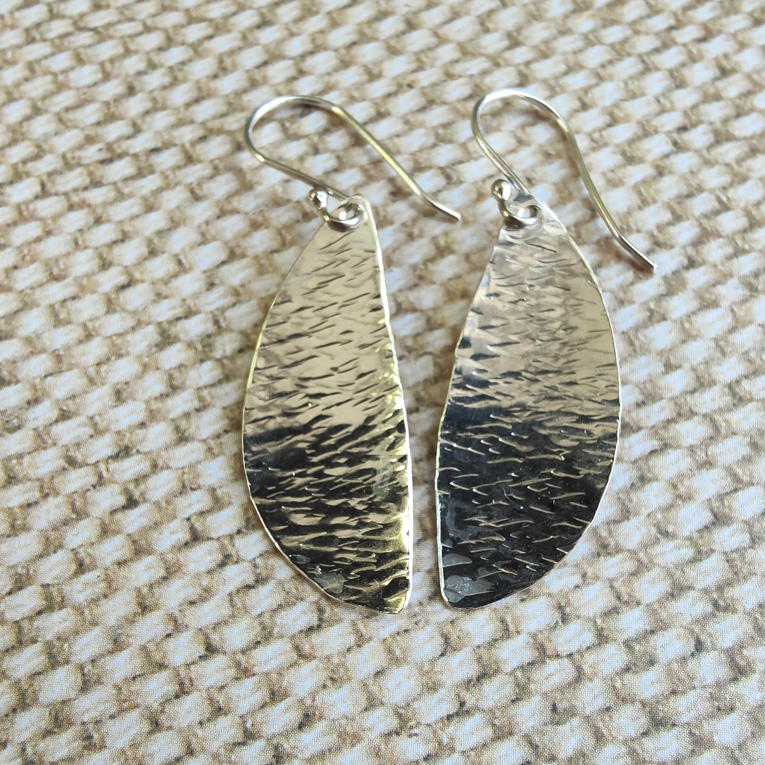 Sterling Silver Spoon Bowl Earrings – Handcrafted & Textured