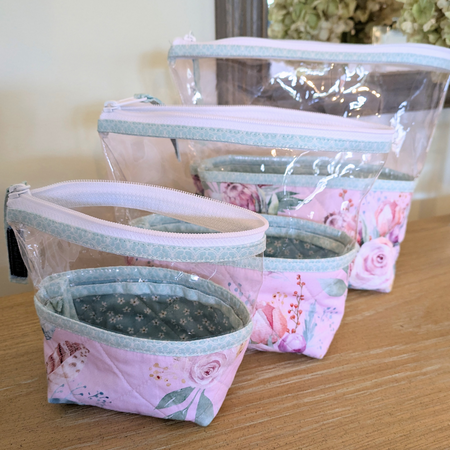 Travel Pouch Jewellery Bag Protea Pink