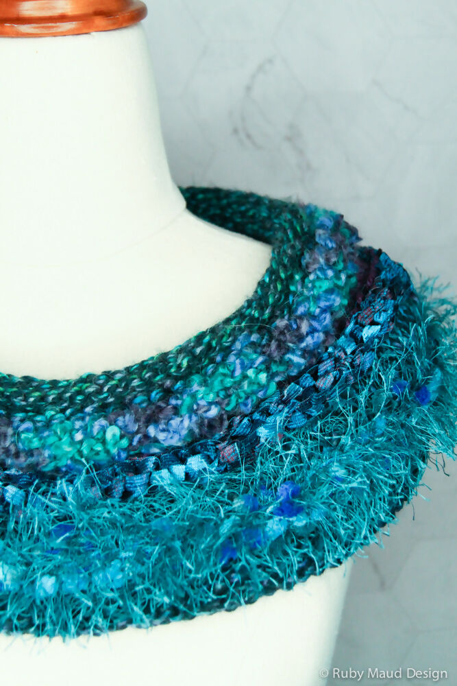 Jade Ocean Hand Knitted Cowl