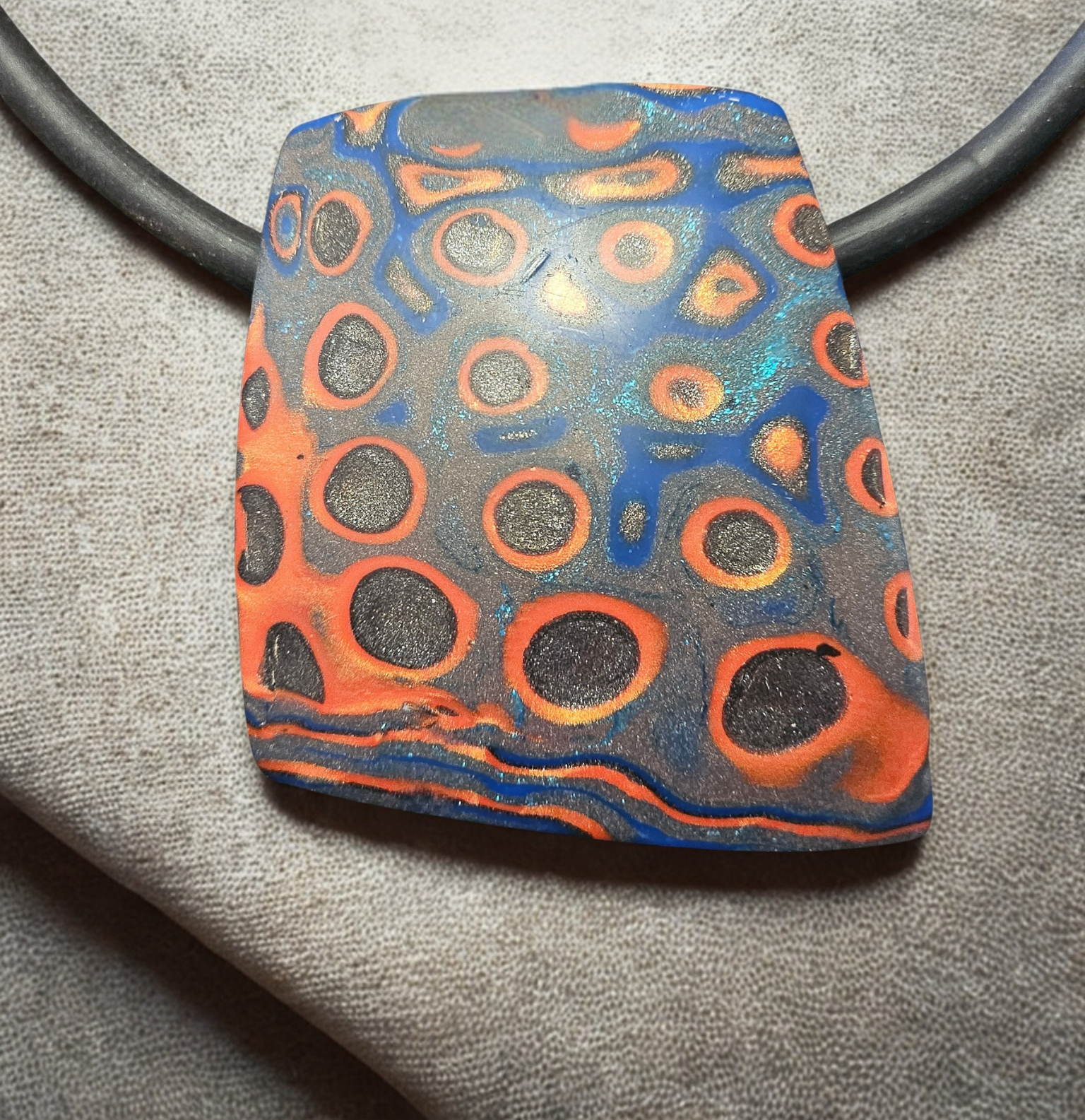 COPPER EMBERS - POLYMER CLAY PENDANT