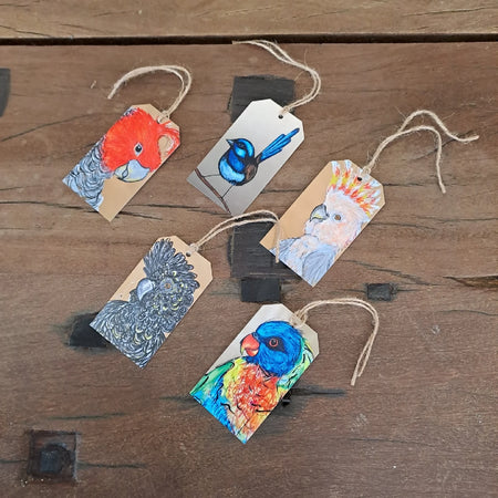 Australian Bird Gift tags - Original Art - Set of 5