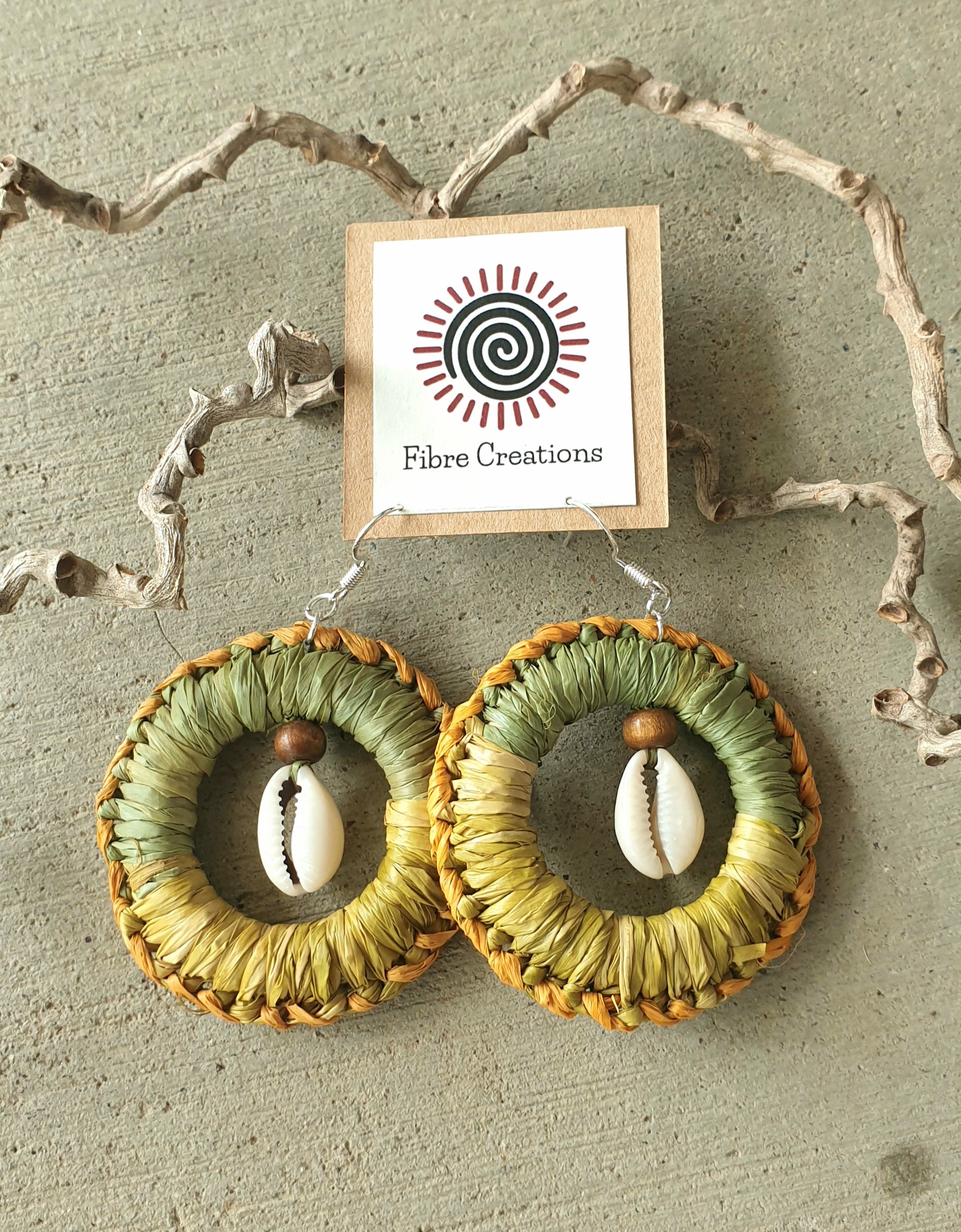 Handmade raffia earrings
