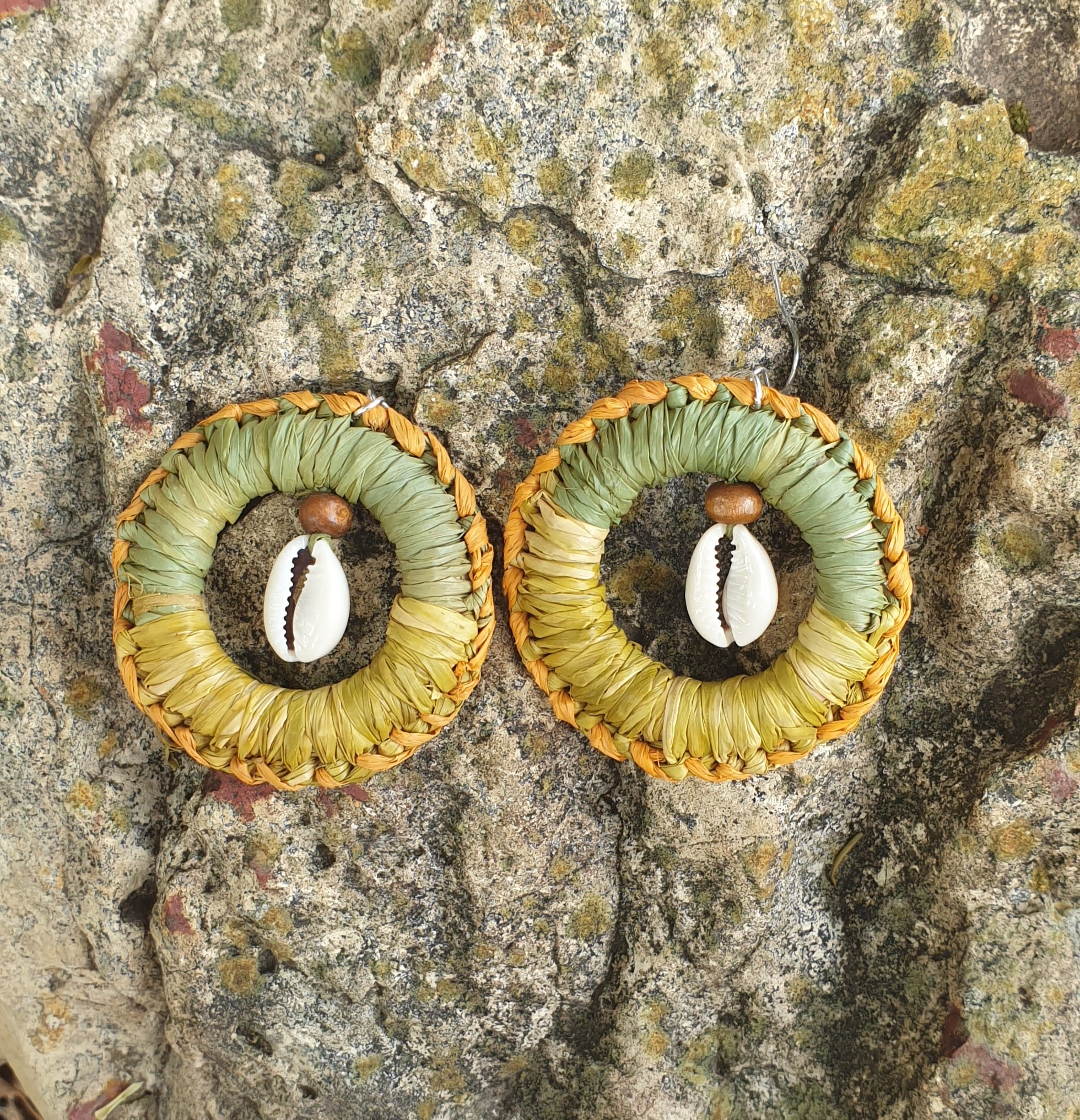 Handmade raffia earrings