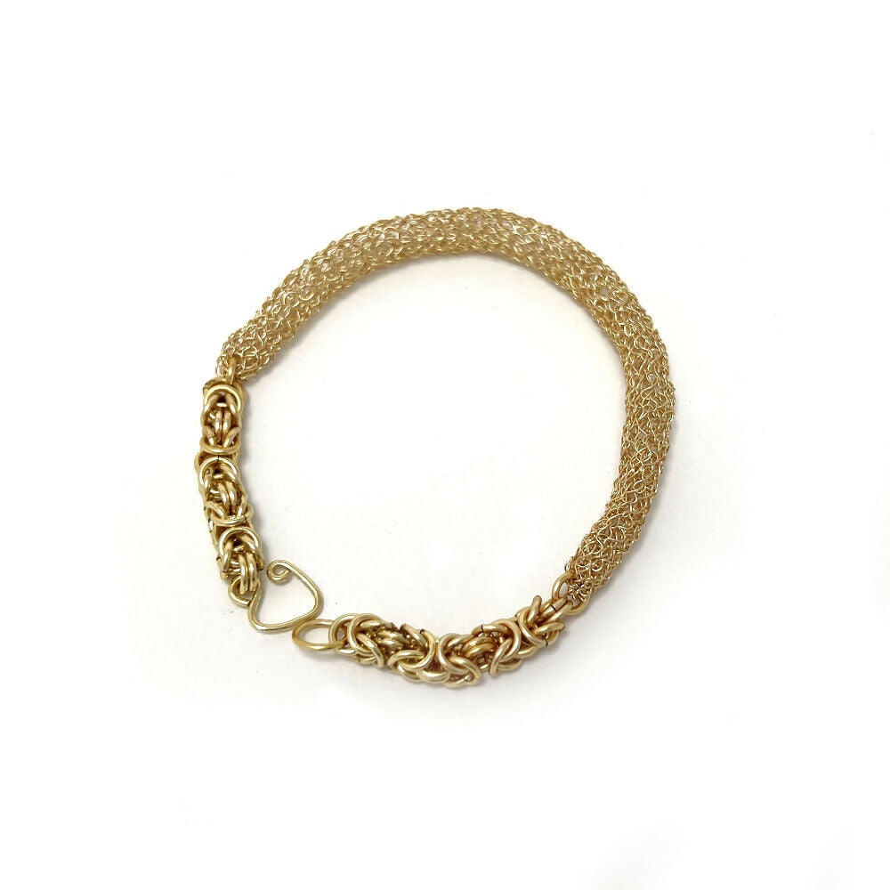 Byzantine+knitted bracelet front