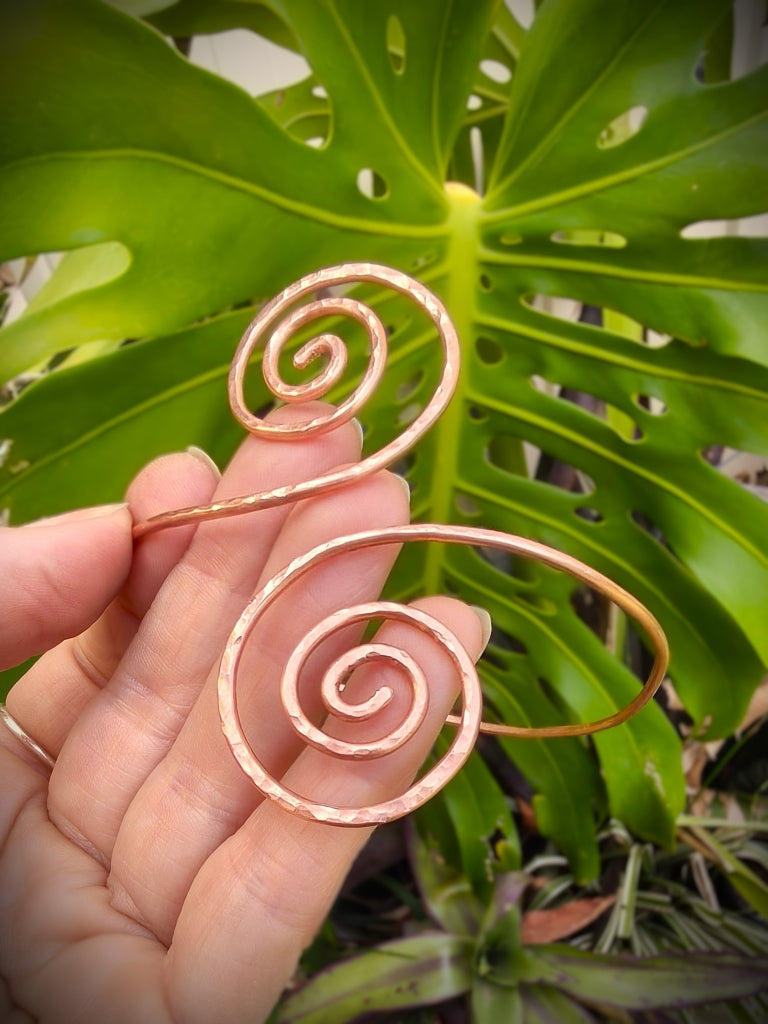 Copper Spiral Hand Jewellery or Arm Cuff