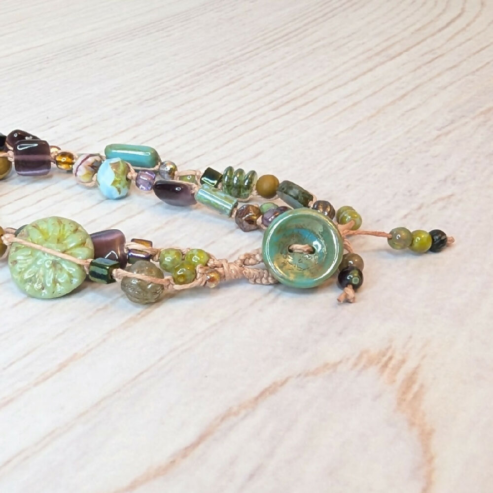 Glass beaded bracelet | hemp bracelet | beaded bracelet