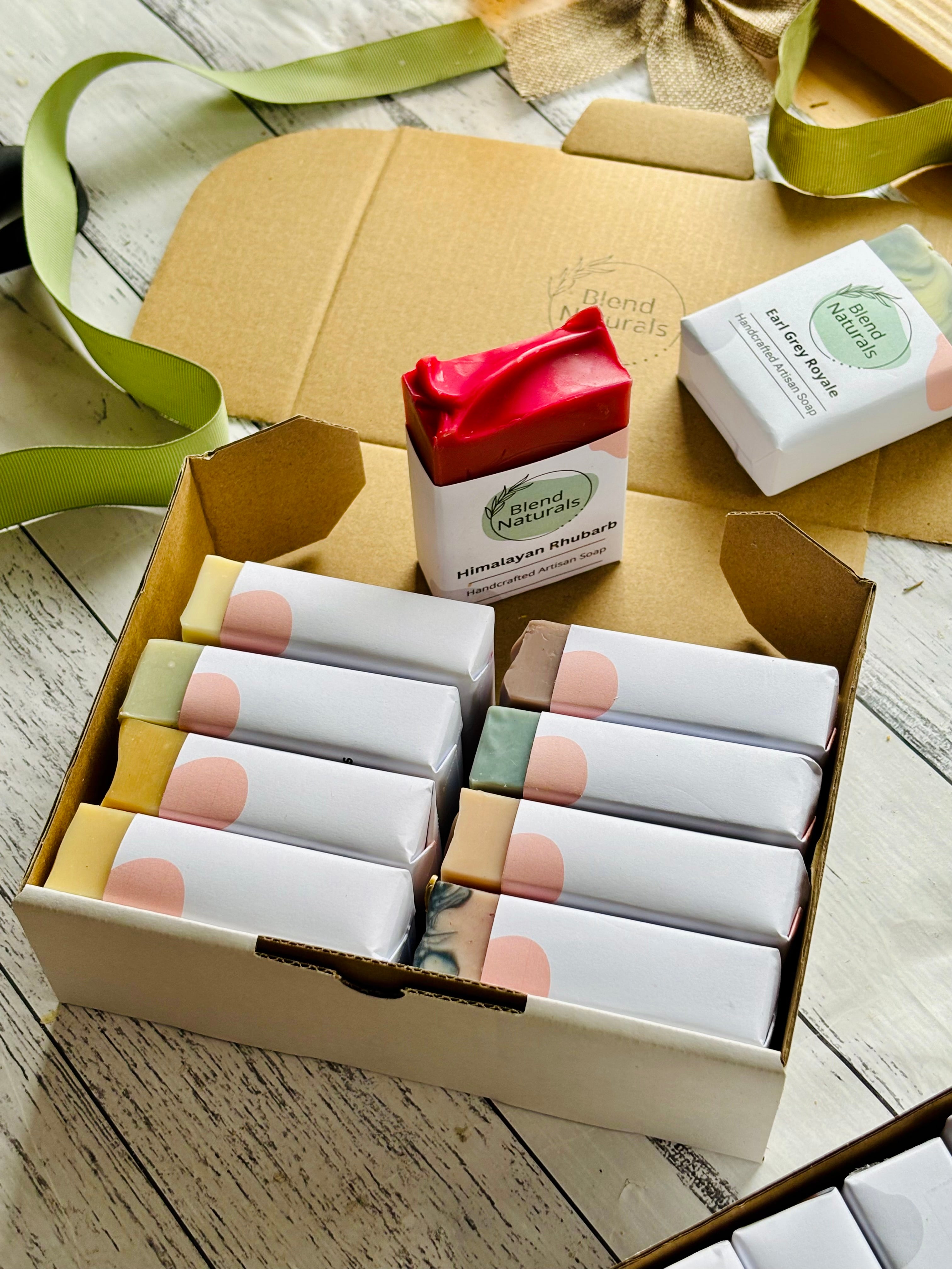 All-Natural Handcrafted Soap Gift Box | Box of 10 Soap Bars |